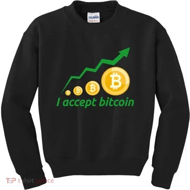 I Accept Bitcoin Graph Logo Kids Sweatshirt