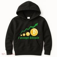 I Accept Bitcoin Graph Logo Kids Hoodie thumb 0