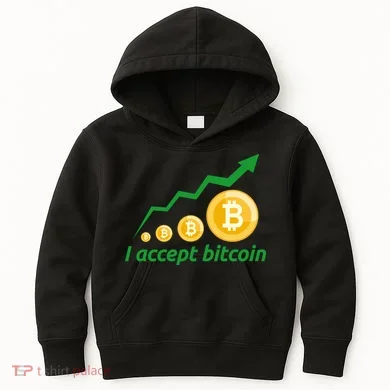 I Accept Bitcoin Graph Logo Kids Hoodie