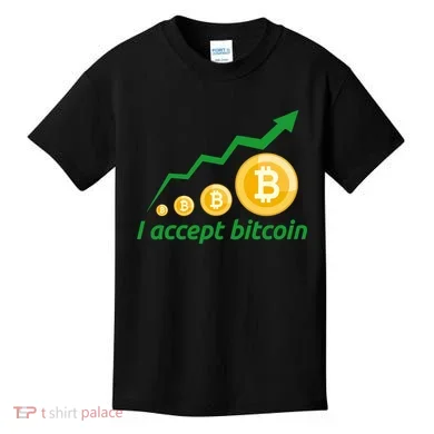 I Accept Bitcoin Graph Logo Kids T-Shirt