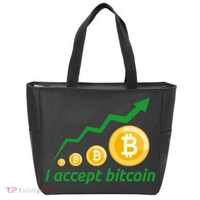 I Accept Bitcoin Graph Logo Tote Bag
