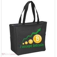 I Accept Bitcoin Graph Logo Tote Bag thumb 2