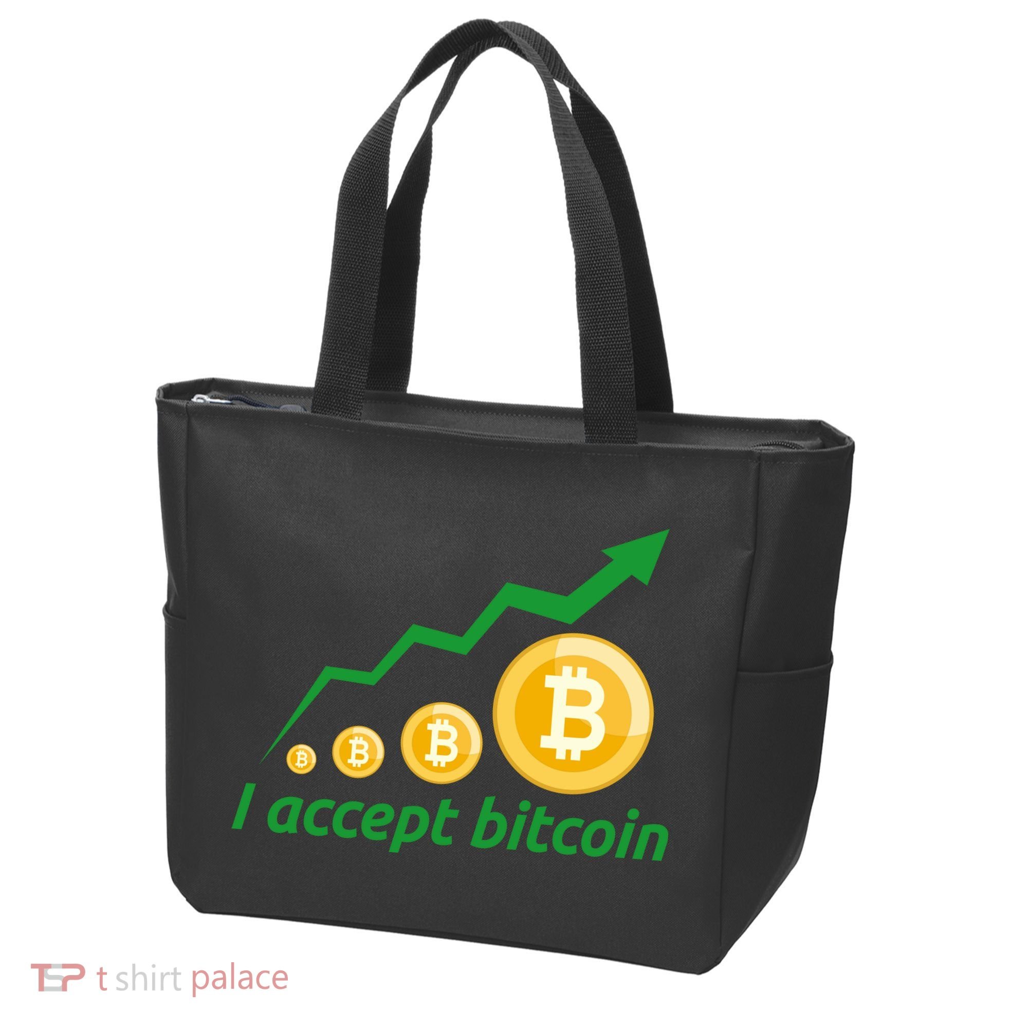 I Accept Bitcoin Graph Logo Tote Bag