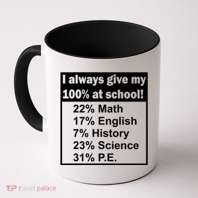 I Always Give My 100 Percent At School Coffee Mug
