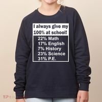 I Always Give My 100 Percent At School Women's Sweatshirt thumb 0