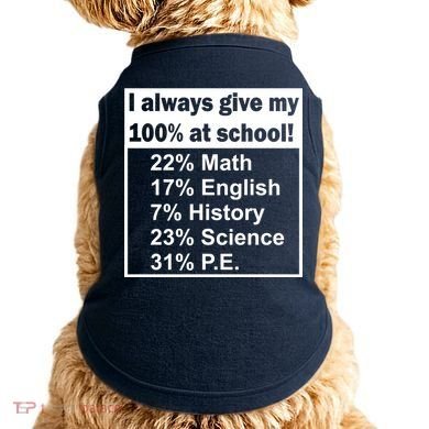 I Always Give My 100 Percent At School Doggie Tank