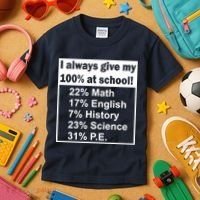 I Always Give My 100 Percent At School Kids T-Shirt thumb 3
