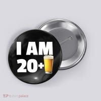 I Am 20 Plus Beer 21st Birthday Button thumb 0