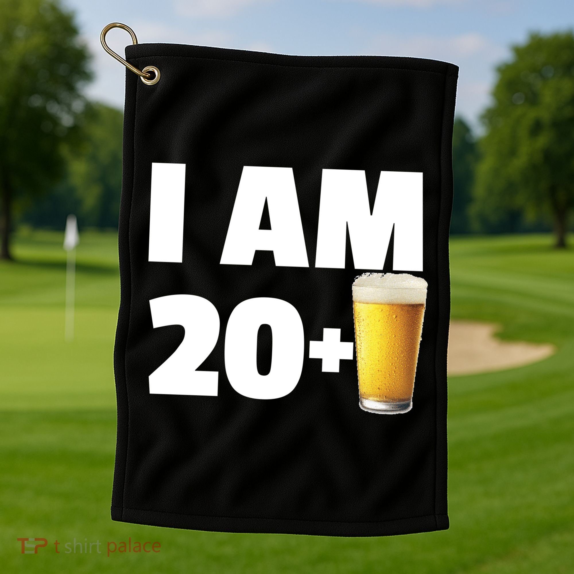 I Am 20 Plus Beer 21st Birthday Golf Towel