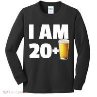 I Am 20 Plus Beer 21st Birthday Kids Long Sleeve Shirt thumb 0