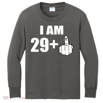 I Am 30 Middle Finger Kids Long Sleeve Shirt