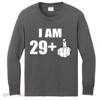 I Am 30 Middle Finger Kids Long Sleeve Shirt thumb 0