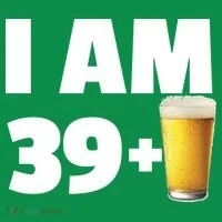 I Am 39 Plus Beer 40th Birthday Button thumb 1