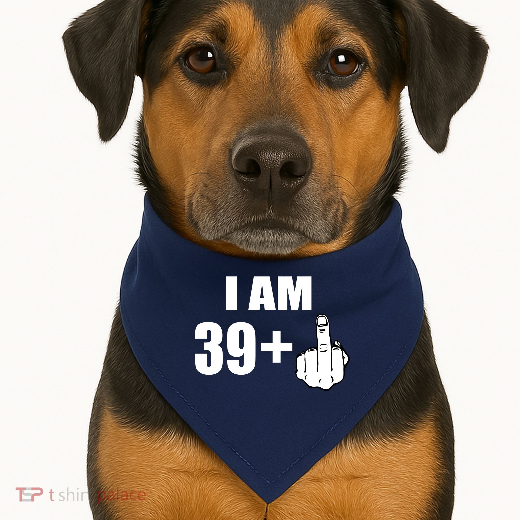 I Am 40 Middle Finger USA-Made Doggie Bandana