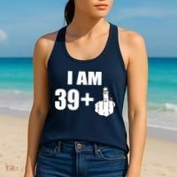 I Am 40 Middle Finger Women's Tank Top thumb 2