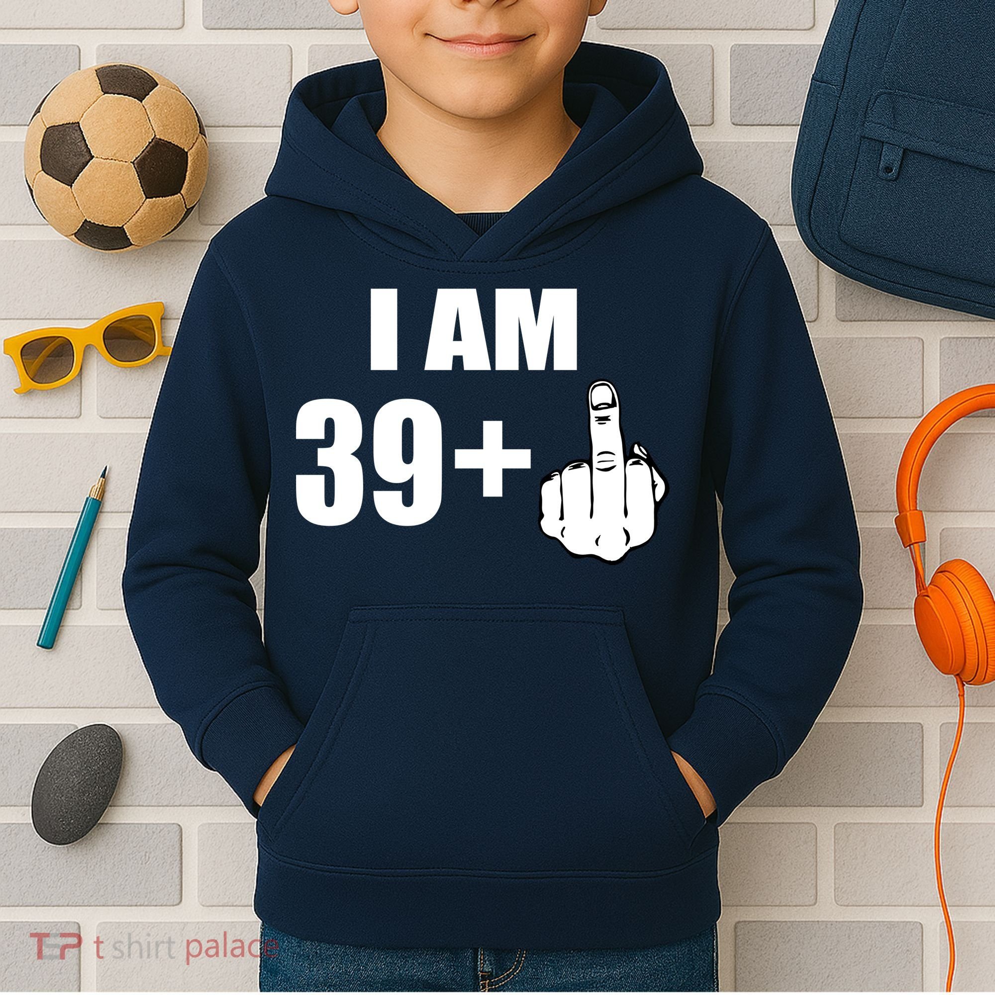 I Am 40 Middle Finger Kids Hoodie