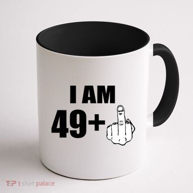 I Am 50 Middle Finger Funny 50th Birthday Gift T-Shirt Coffee Mug back
