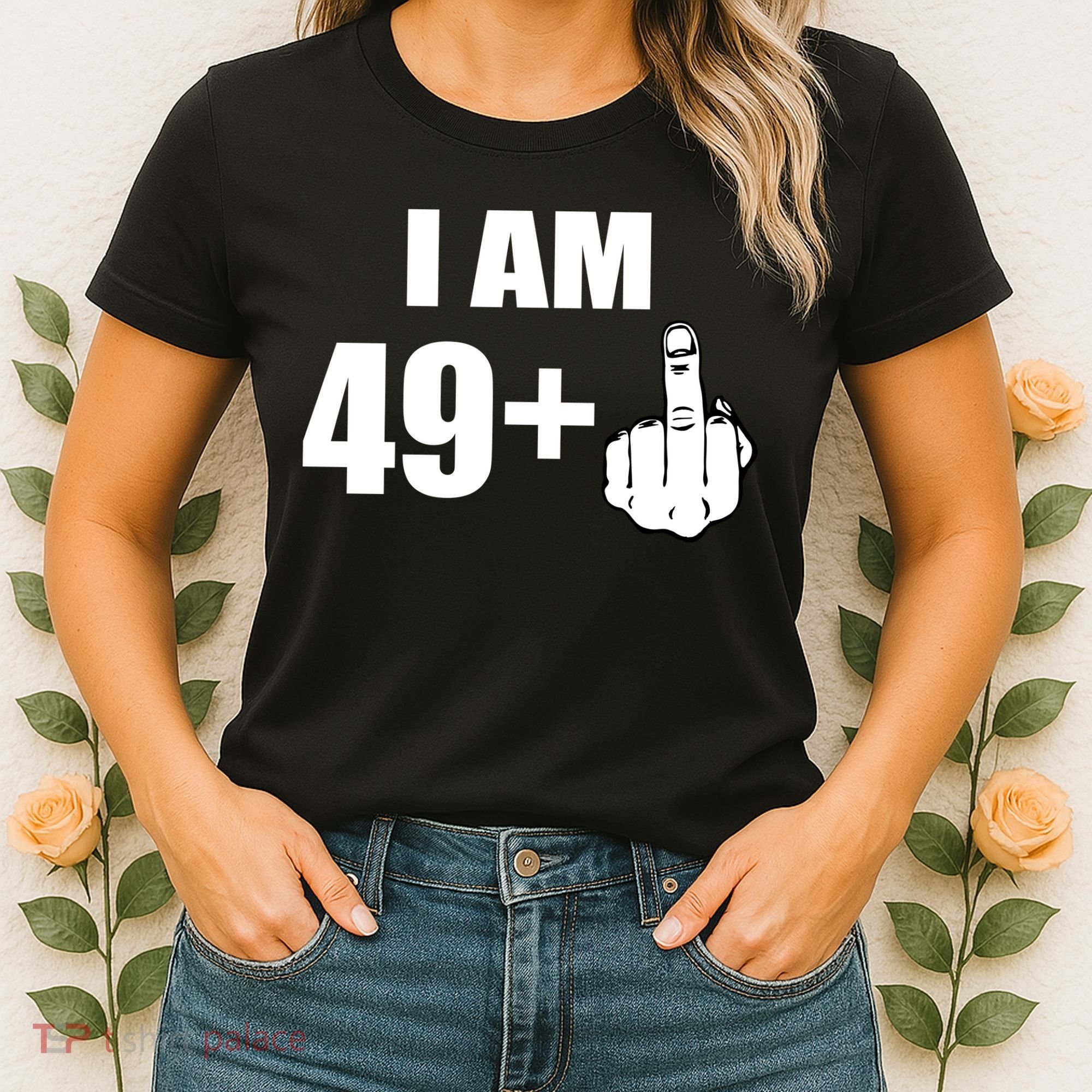 I Am 50 Middle Finger Funny 50th Birthday Gift T-Shirt Women's T-Shirt