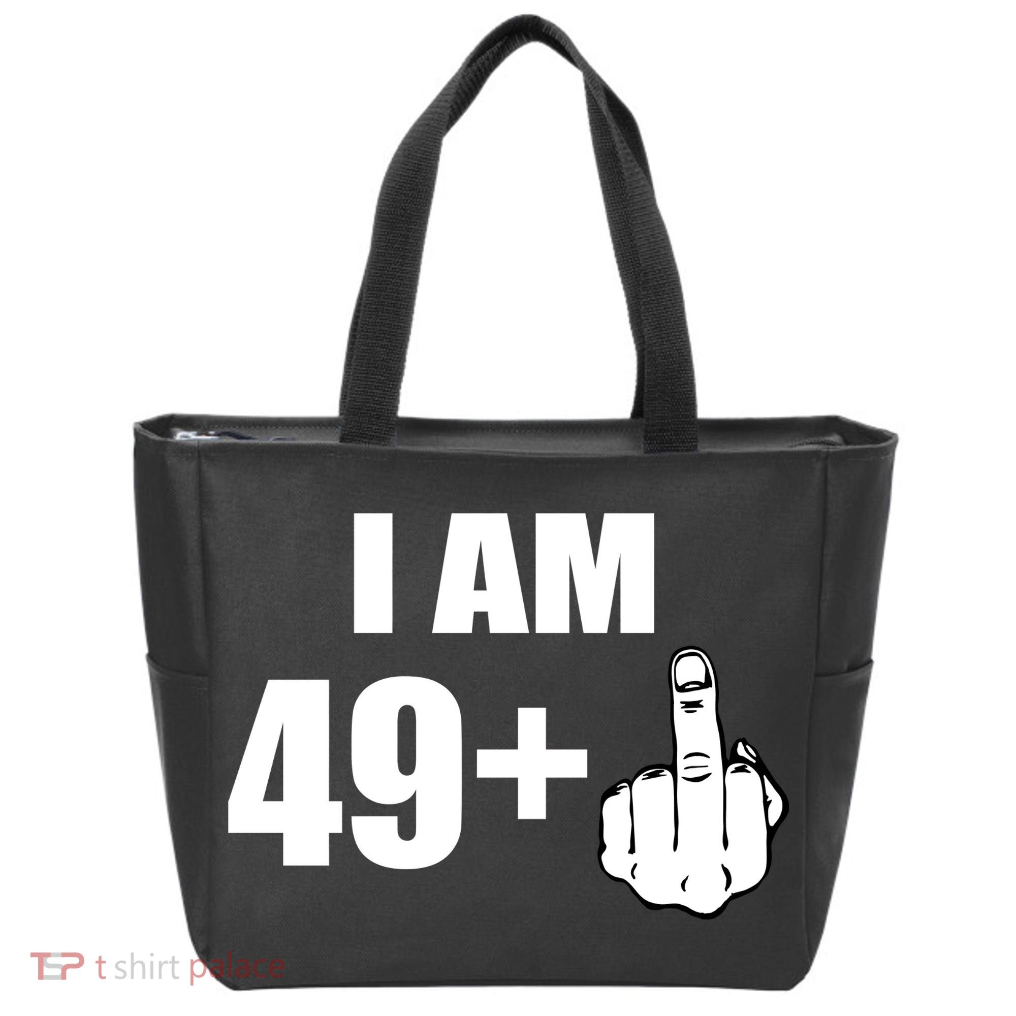 I Am 50 Middle Finger Funny 50th Birthday Gift T-Shirt Tote Bag