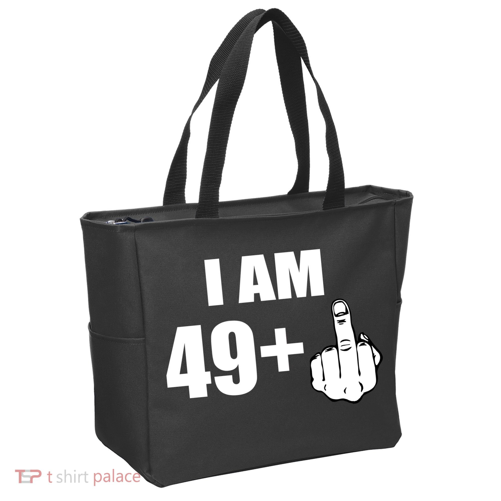I Am 50 Middle Finger Funny 50th Birthday Gift T-Shirt Tote Bag