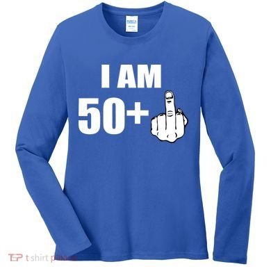 I Am 51 Middle Finger Funny 1966 Birthday Women's Long Sleeve Shirt