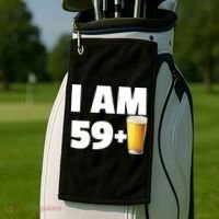 I Am 59 Plus Beer 60th Birthday Golf Towel thumb 2