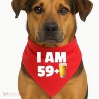 I Am 59 Plus Beer 60th Birthday USA-Made Doggie Bandana thumb 1