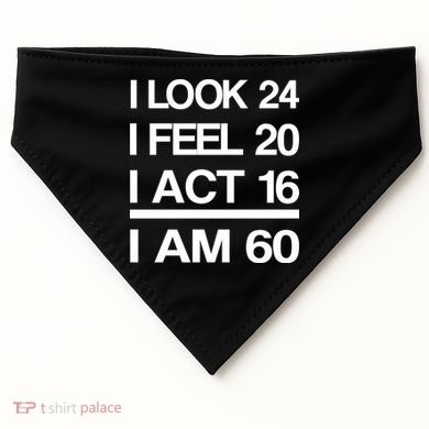 I Am 60 Funny 60th Birthday USA-Made Doggie Bandana