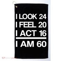 I Am 60 Funny 60th Birthday Golf Towel thumb 0