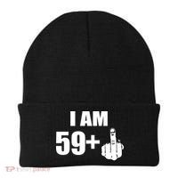 I Am 60 Middle Finger 60th Birthday Gift Beanie thumb 0