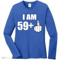 I Am 60 Middle Finger 60th Birthday Gift Women's Long Sleeve Shirt thumb 0