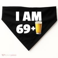 I Am 69 Plus Beer 70th Birthday USA-Made Doggie Bandana thumb 0