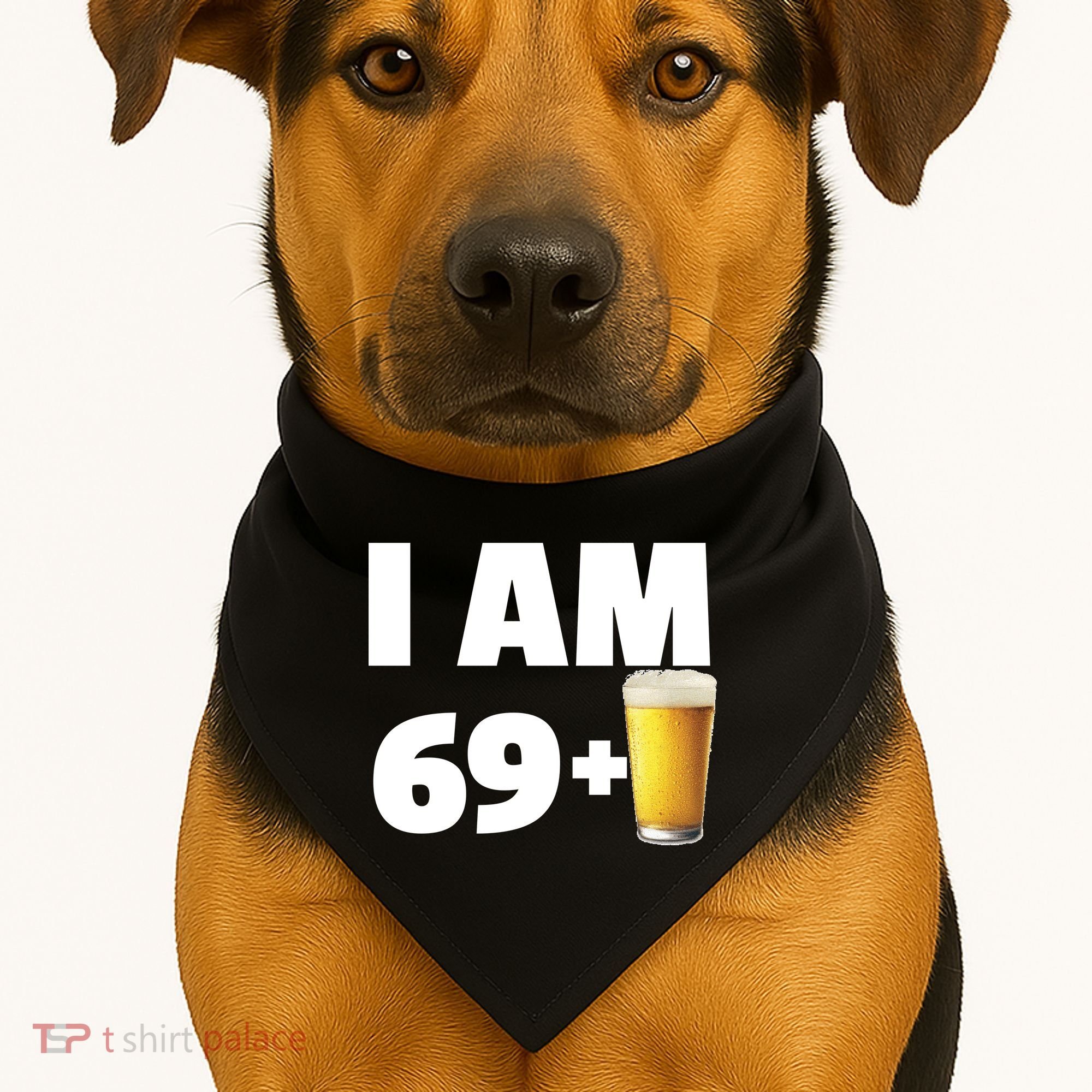 I Am 69 Plus Beer 70th Birthday USA-Made Doggie Bandana