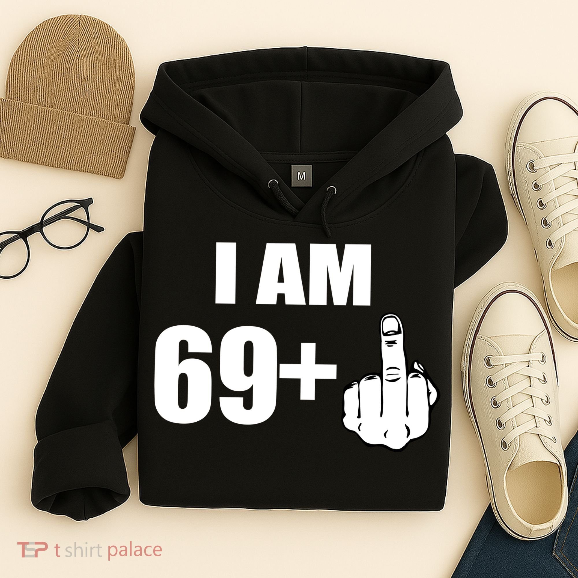 I Am 70 Middle Finger 70th Birthday Gift Hoodie