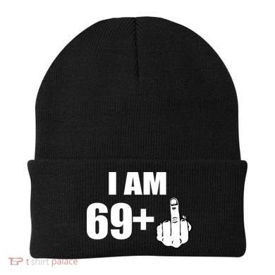 I Am 70 Middle Finger 70th Birthday Gift Beanie