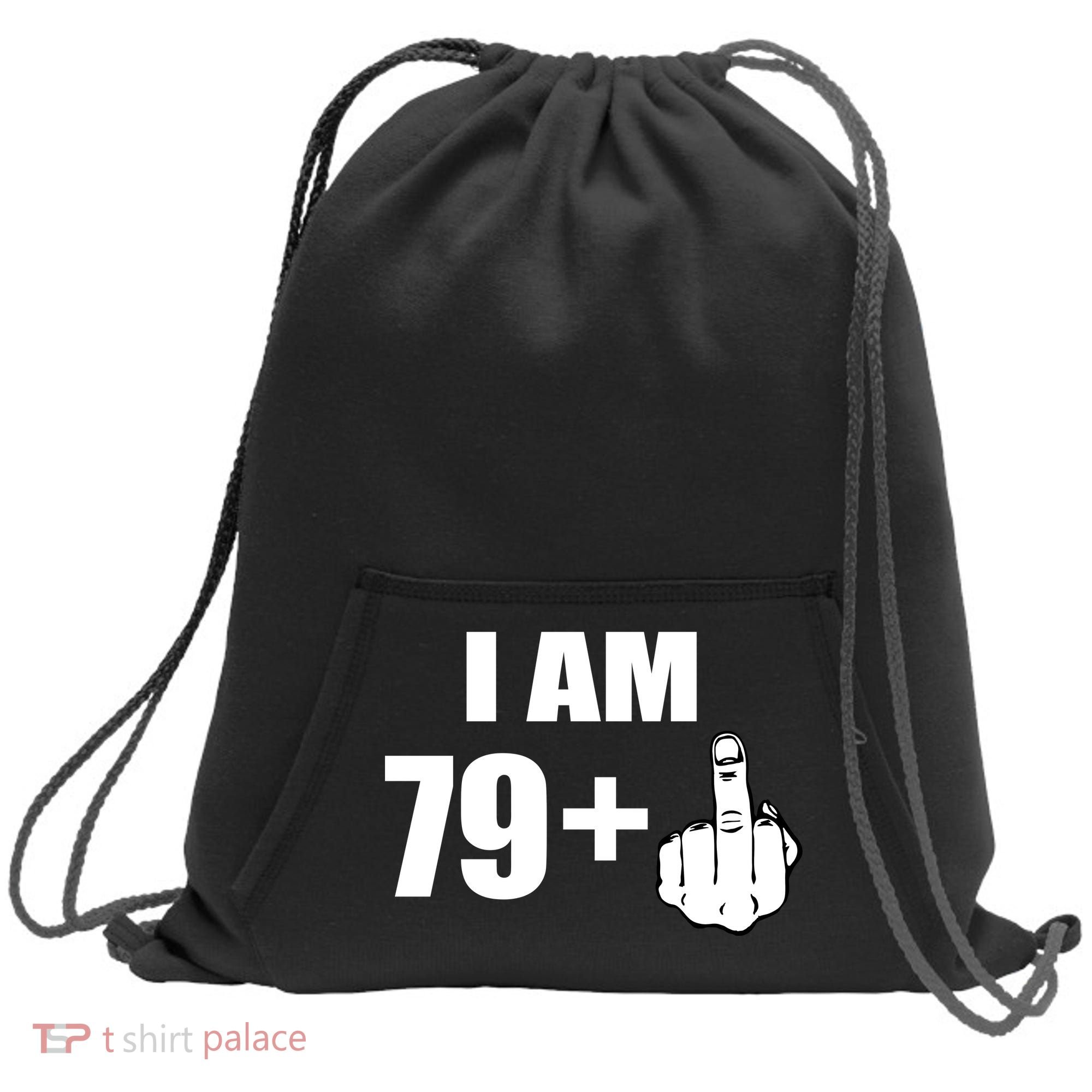 I Am 80 Middle Finger 80th Birthday Gift Sweatshirt Cinch Pack Bag
