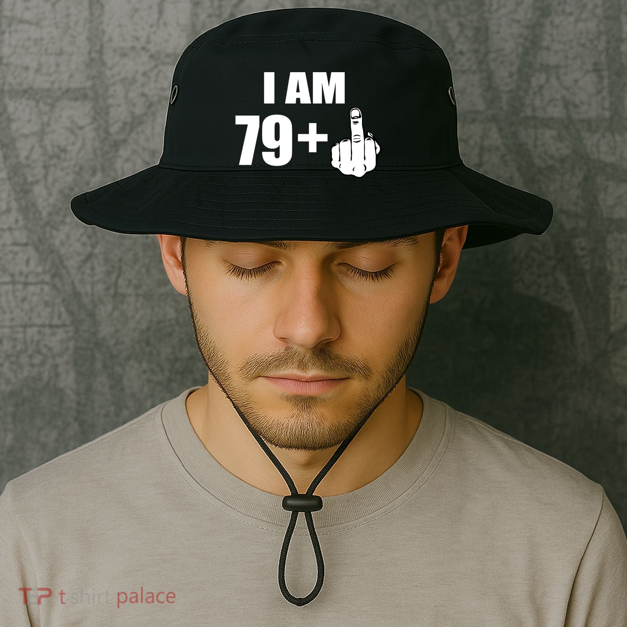 I Am 80 Middle Finger 80th Birthday Gift Bucket Hat
