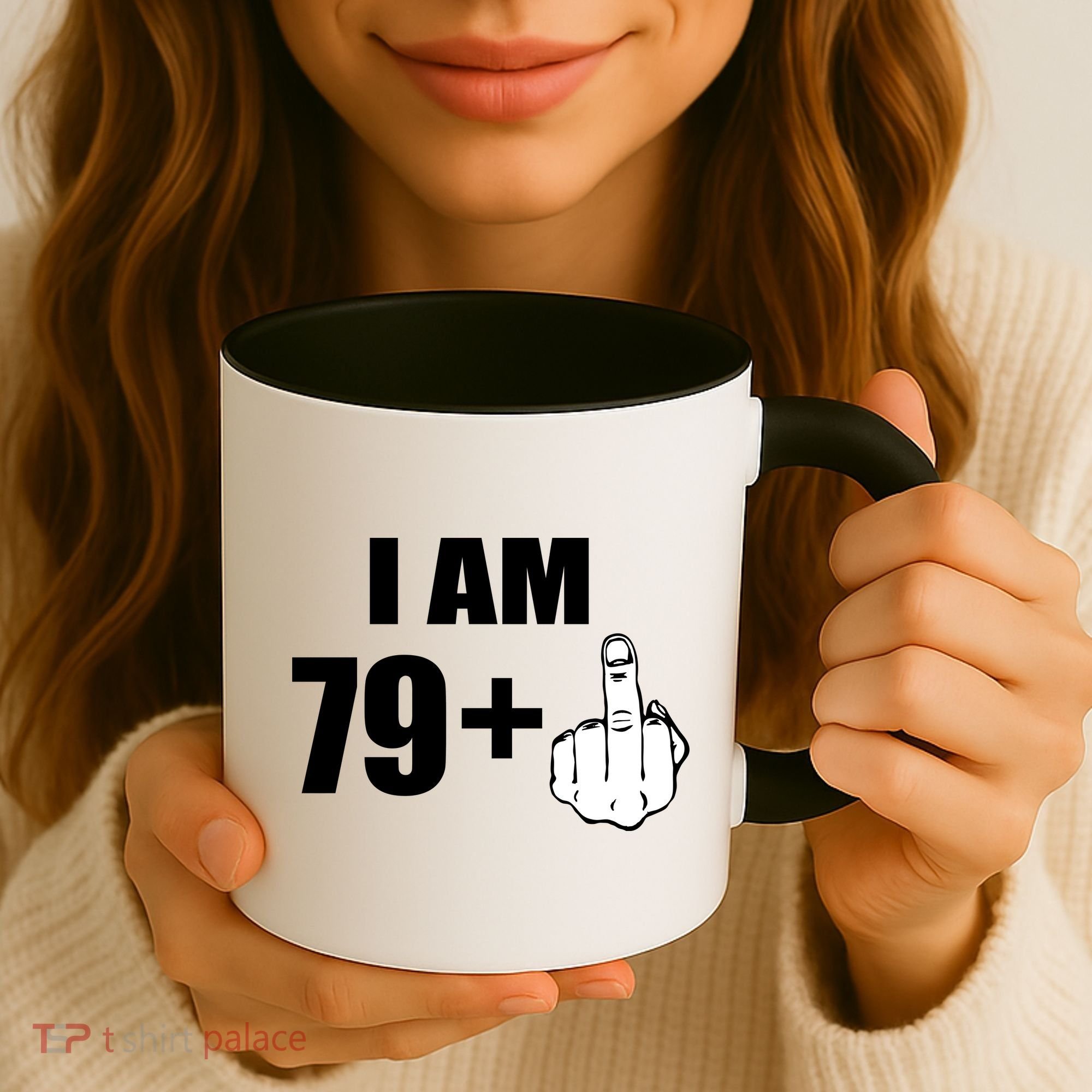 I Am 80 Middle Finger 80th Birthday Gift Coffee Mug