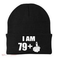 I Am 80 Middle Finger 80th Birthday Gift Beanie thumb 0