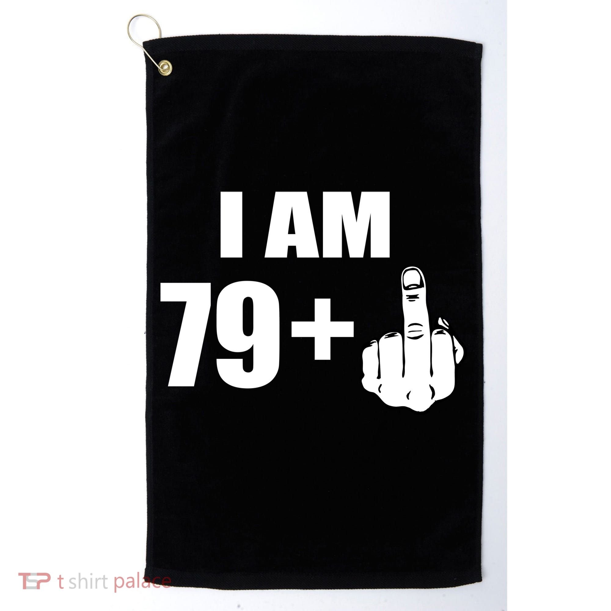 I Am 80 Middle Finger 80th Birthday Gift Golf Towel