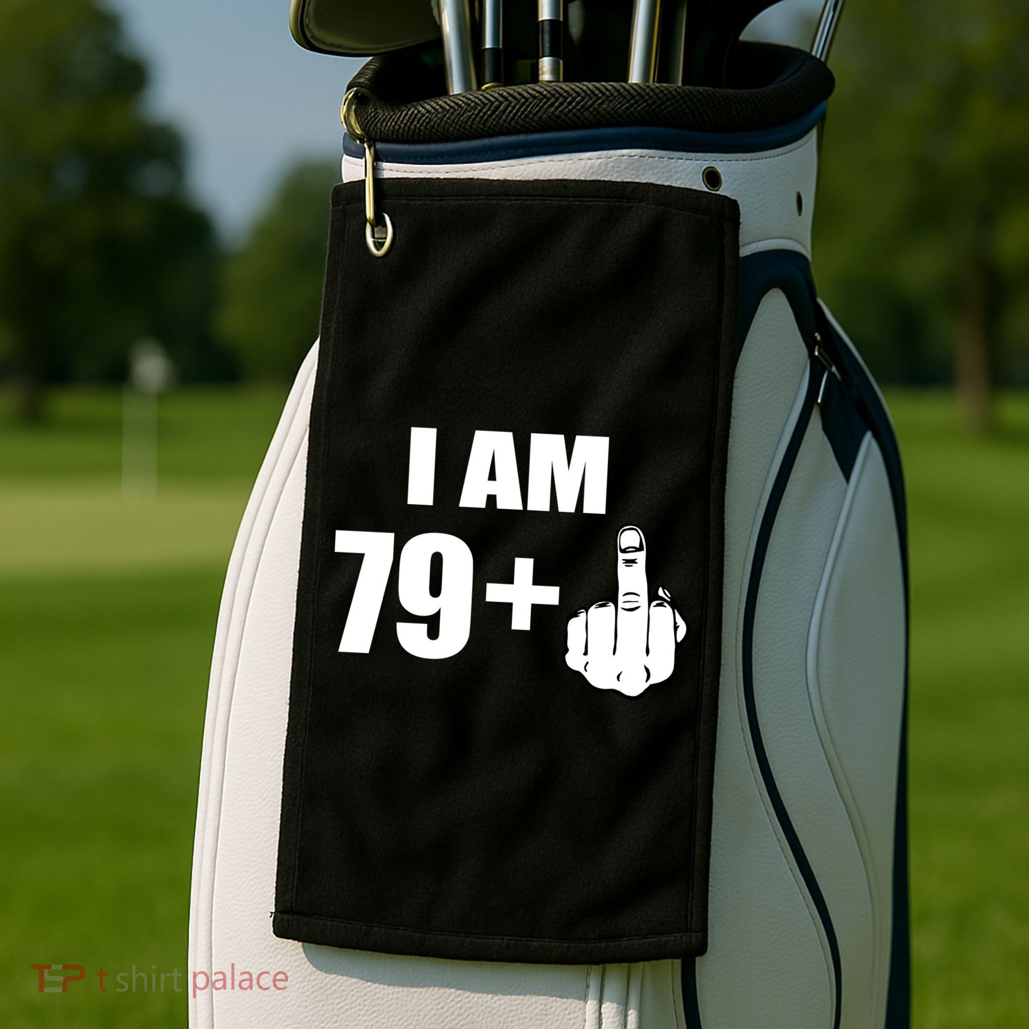 I Am 80 Middle Finger 80th Birthday Gift Golf Towel