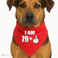 I Am 80 Middle Finger 80th Birthday Gift USA-Made Doggie Bandana thumb 1