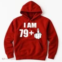 I Am 80 Middle Finger 80th Birthday Gift Hoodie thumb 0