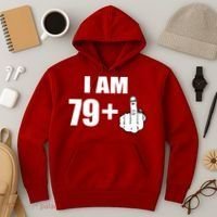 I Am 80 Middle Finger 80th Birthday Gift Hoodie thumb 3
