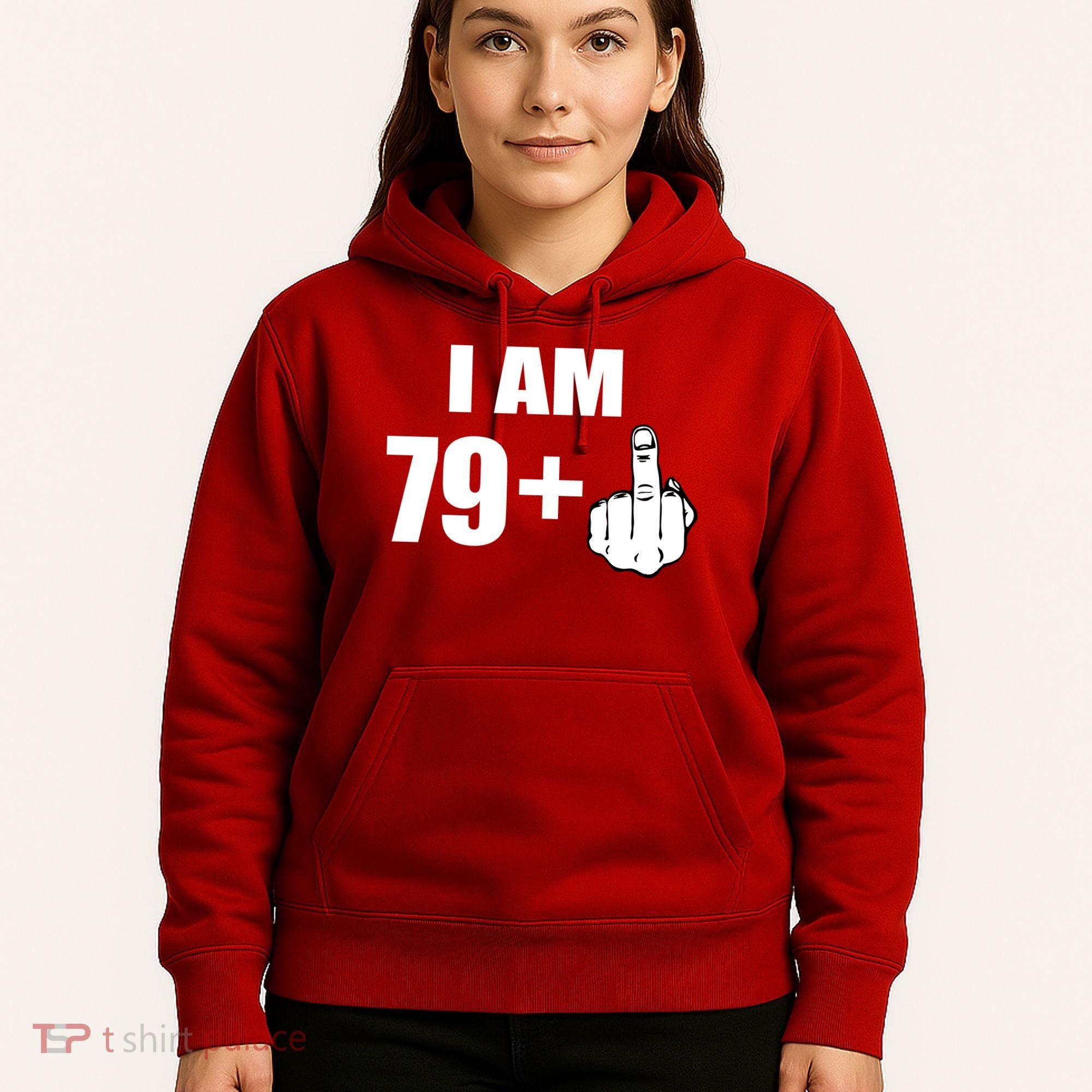 I Am 80 Middle Finger 80th Birthday Gift Hoodie