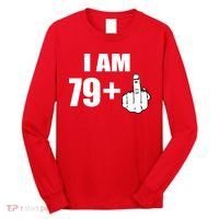 I Am 80 Middle Finger 80th Birthday Gift Long Sleeve Shirt thumb 0