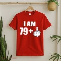 I Am 80 Middle Finger 80th Birthday Gift T-Shirt thumb 2