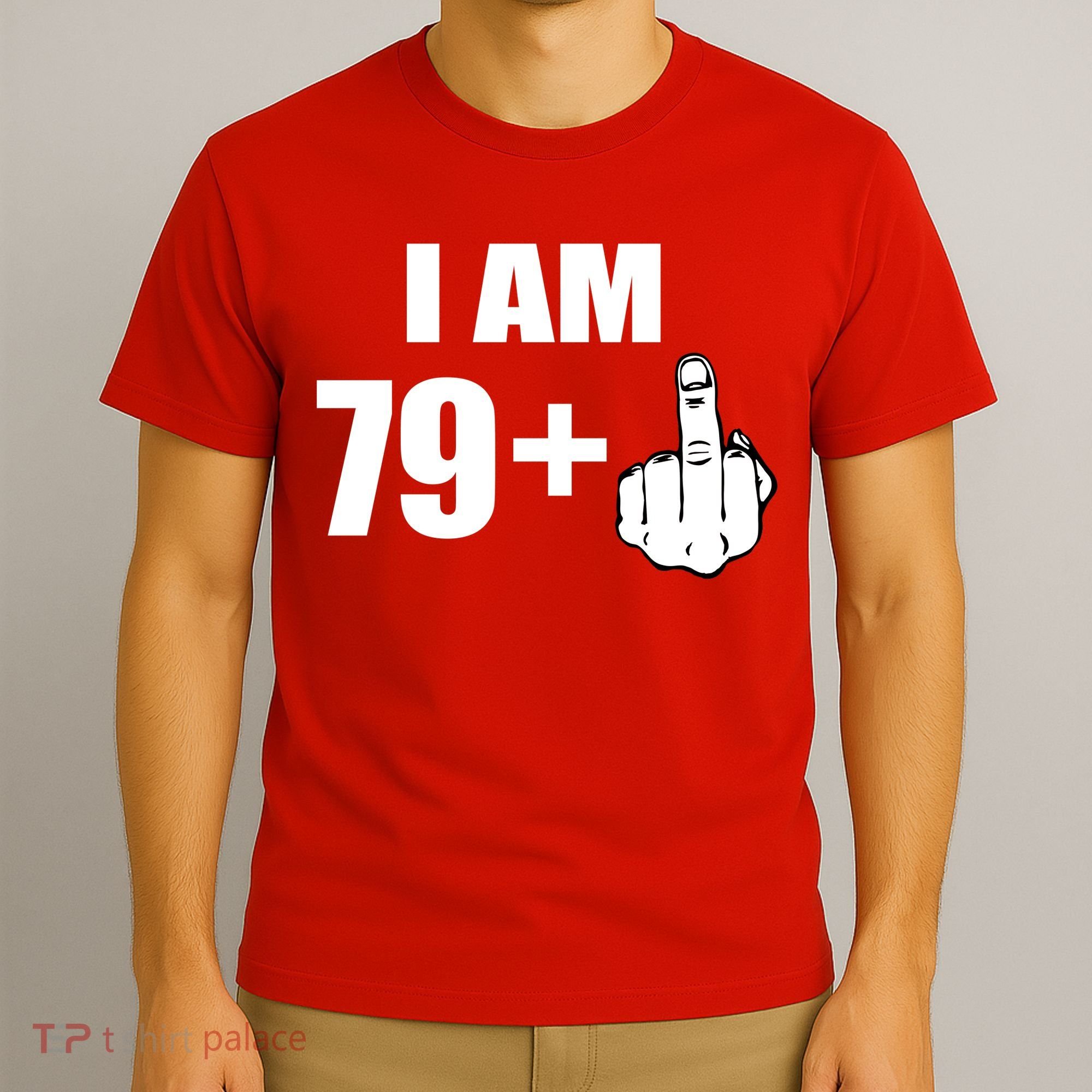 I Am 80 Middle Finger 80th Birthday Gift T-Shirt