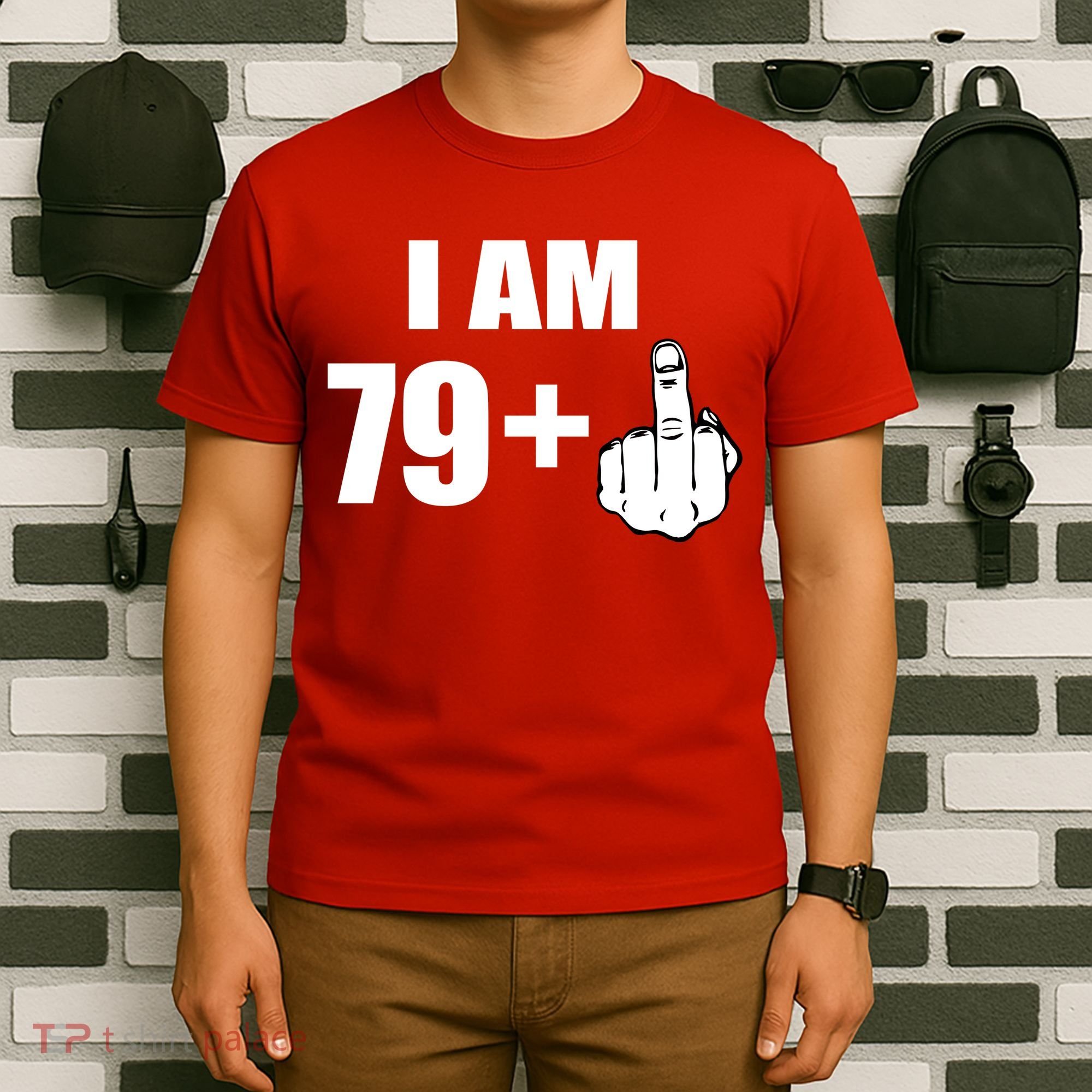 I Am 80 Middle Finger 80th Birthday Gift T-Shirt