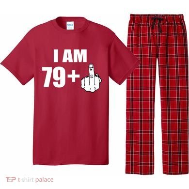 I Am 80 Middle Finger 80th Birthday Gift Pajama Set